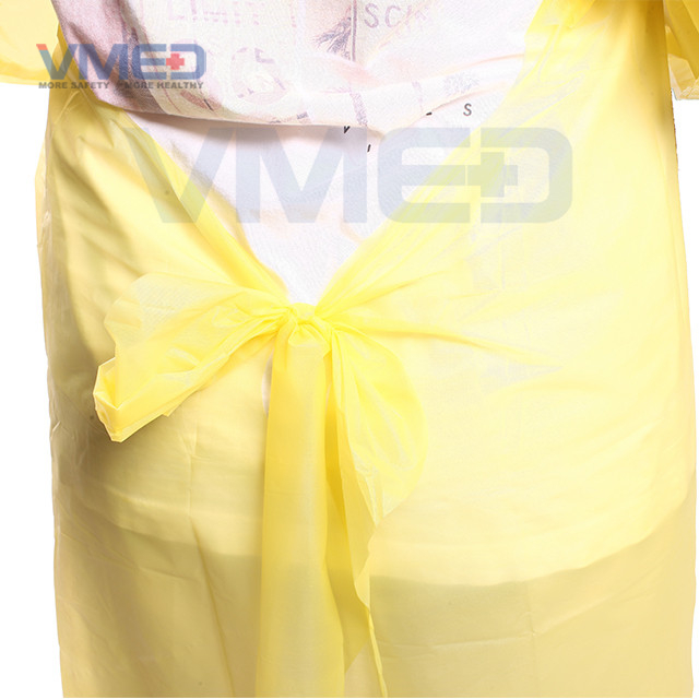 Einweg-gelbes CPE-Kleid